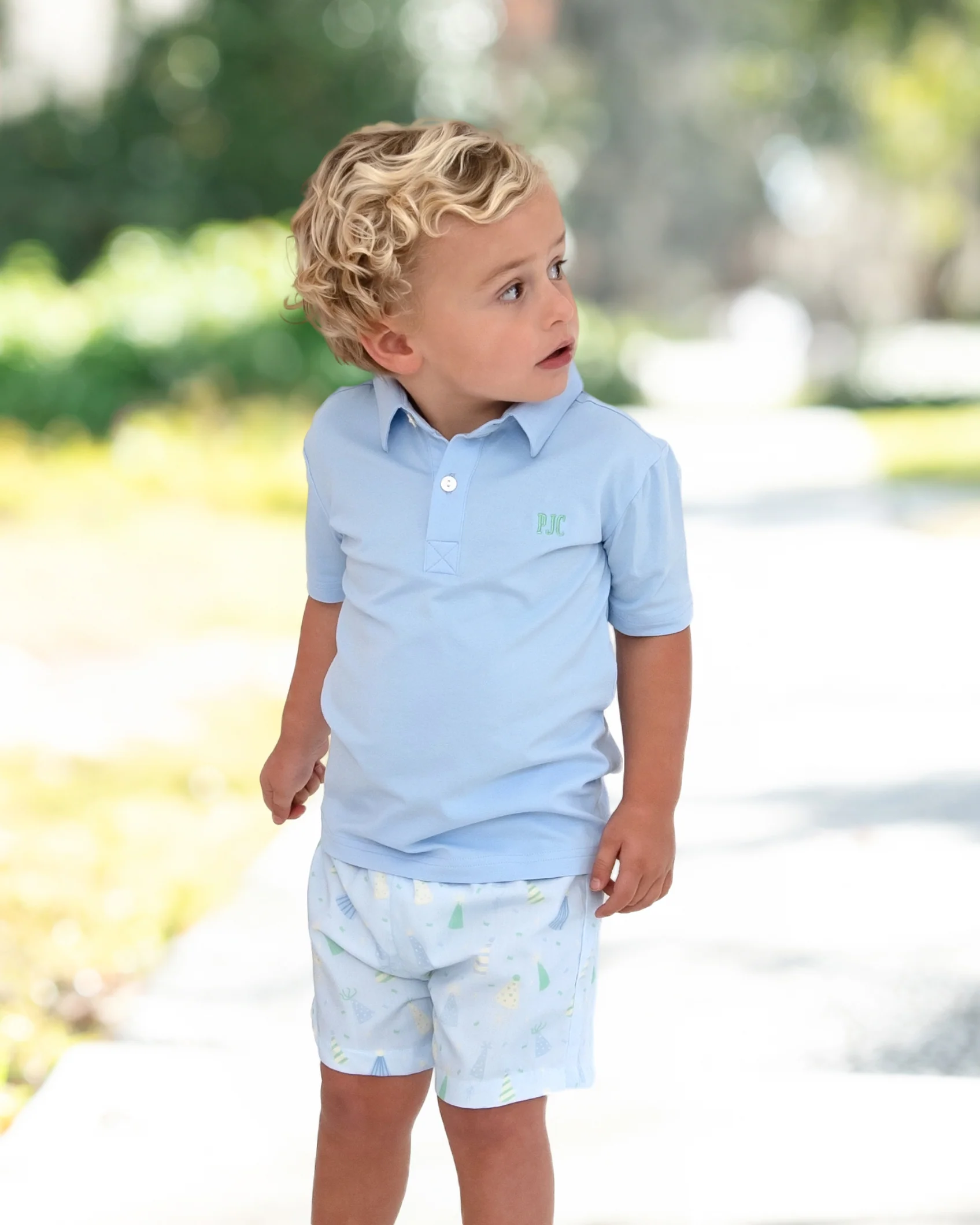 Blue Birthday Hat Polo Short Set - Image 3